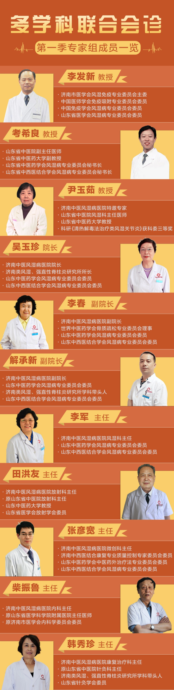 【名医巡礼月】济南中医风湿病医院“多学科会诊中心及名医工作室”周年庆